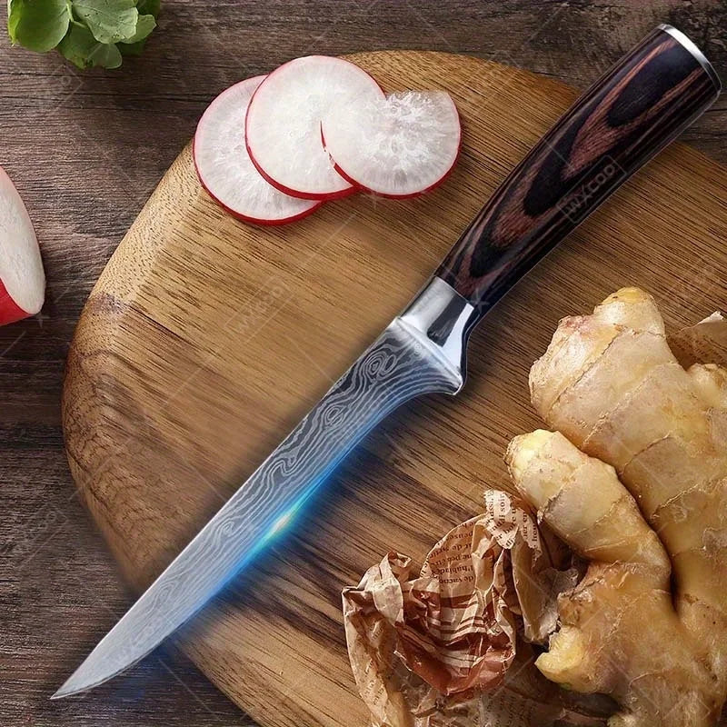 1 PC Stainless Steel Boning Knife Professional Kitchen Tool for Meat Fish Vegetable Carving Cleaver Sharpener Cookware