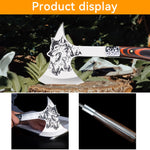 High Hardness Stainless Steel Survival Axe Multi-function Outdoor Camping Tactical Wolf-head Axe Hunting Tools Portable Tomahawk