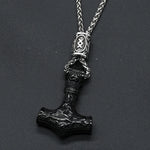 Norse Vikings Thor's Hammer Mjolnir Scandinavian Rune Amulet Keychain Stainless Steel Vegvisir Anchor Pendant Male Jewelry