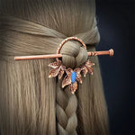 New Gothic Retro Cow Skull Skeleton Moonstone Hair Clips Hairpins for Women Fashion Deer Horn Hair Stick Hair Styling Tools