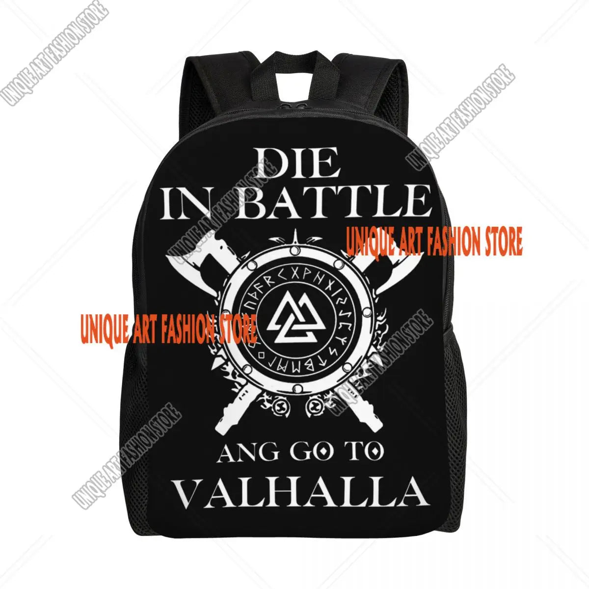 Viking Vegvisir Tree Of Life Backpack for Men School College Student Bookbag Fits 15 Inch Laptop Vikings Valhalla Moon Wolf Bags