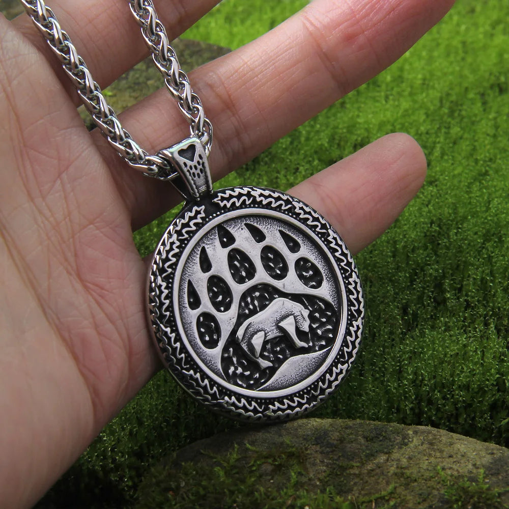 Never Fade Viking Bear Men's Pendant Necklace Punk Bear Claw High Quality As Men Jewelry