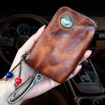 1pc Viking Sporran Portable Bourbon Brown Handcrafted Thick Leather Waist Bag Change Holder Keychain Coin Purse Wallet for Men