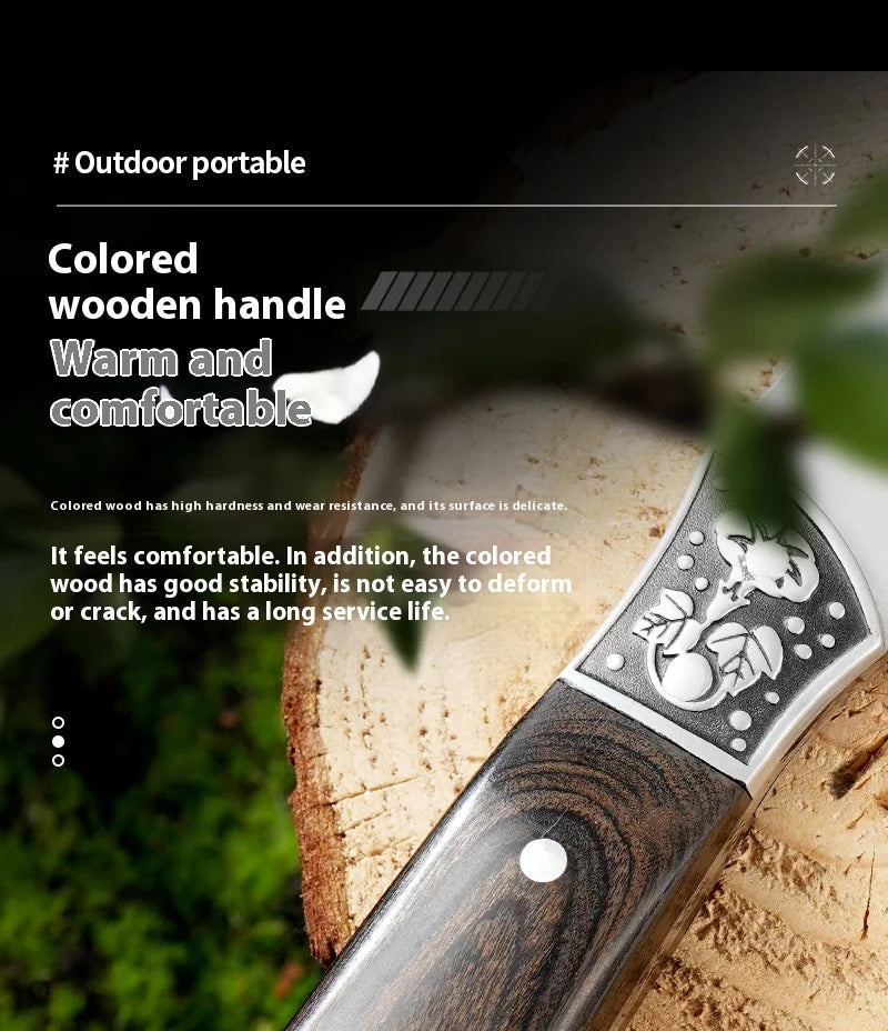 Outdoor camping stainless steel high hardness wolf axe, hiking and logging road axe, jungle road axe, the best gift for men