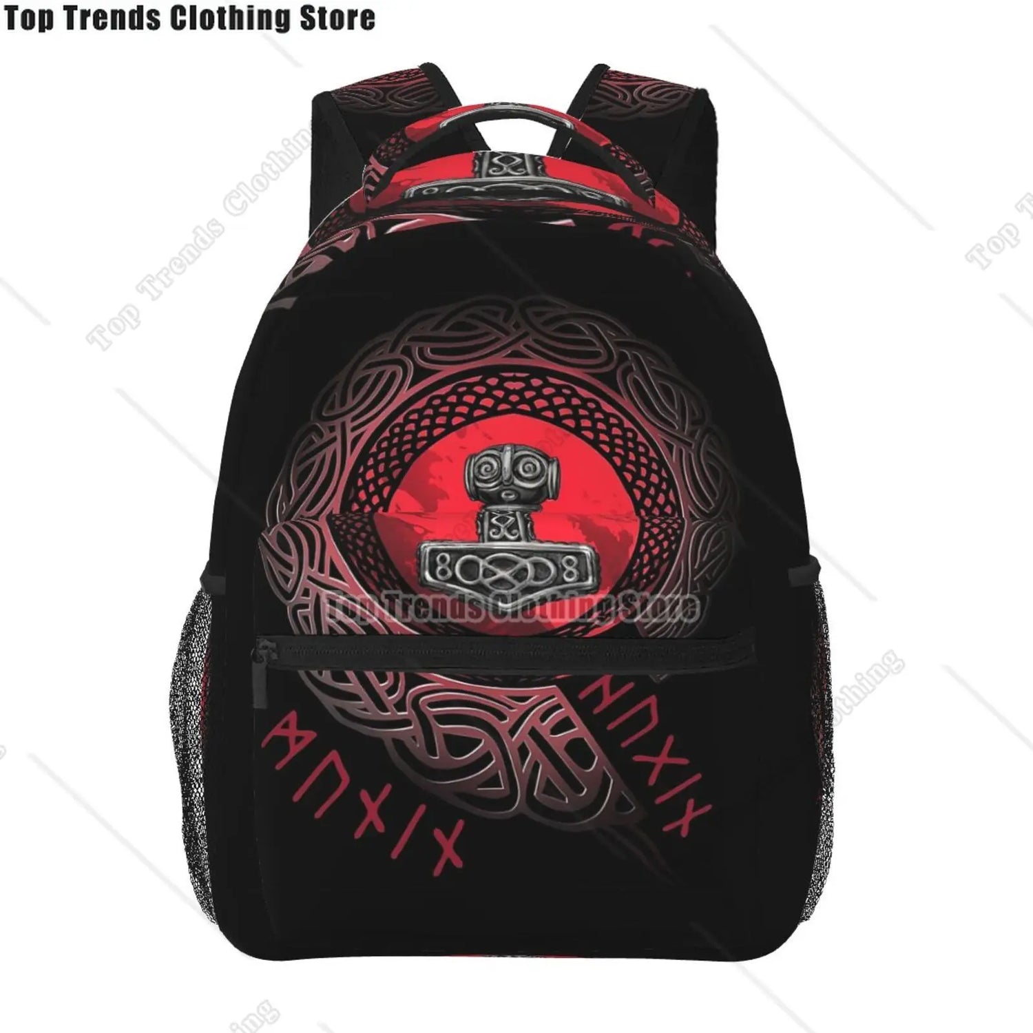 Norse Mythology Viking Backpack Tree of Life Triquetra Large Backpack for School Laptop Bags Bookbag Casual Daypack for Teens