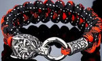 Never Fade Rock Viking Wolf Bracelet Men's handmade cord Wolf Bead Punk Bracelets Biker Jewelry