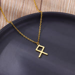 Viking Rune Necklace for Women Norse Runic Letter Pendant Necklaces Minimalist Nordic Stainless Steel Jewelry Christmas Gift
