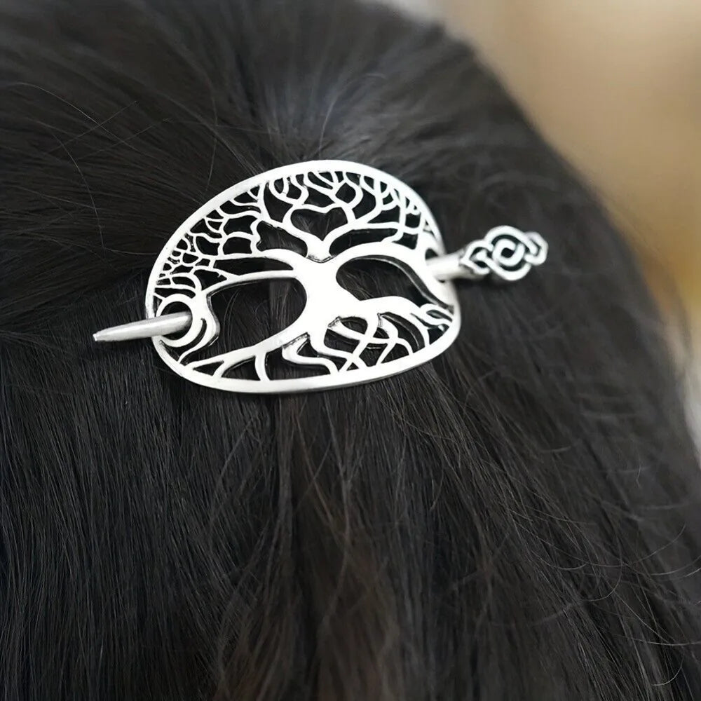 8PCS Hair Clips, Viking Celtic Hair Sticks, Celtic Knot Hairpin, Retro Silver Vintage Metal Hair Barrette, Viking Jewelry Clip