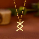 Viking Rune Necklace for Women Norse Runic Letter Pendant Necklaces Minimalist Nordic Stainless Steel Jewelry Christmas Gift