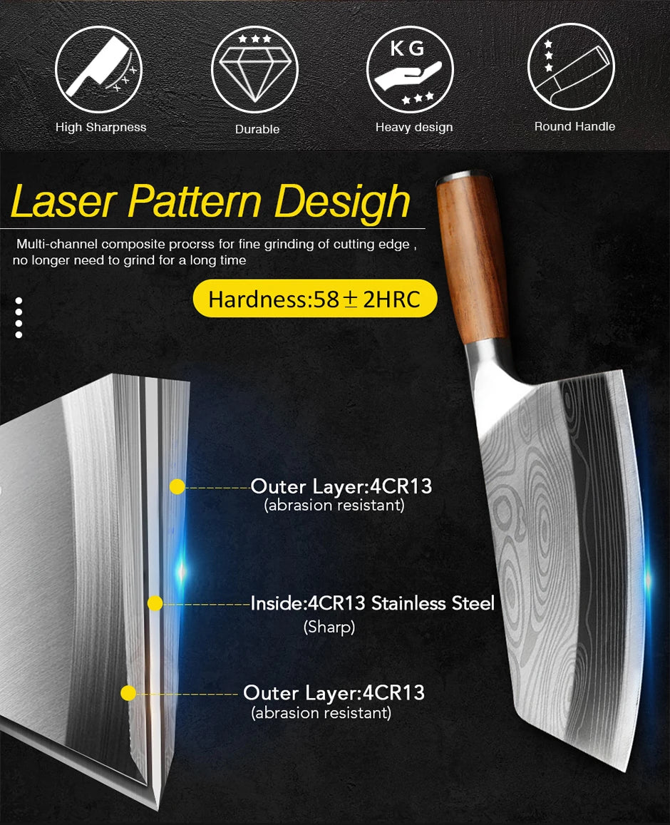 Damascus Kitchen Knife Cleaver Cooking Knives Stainless Steel Chinese Knife Slicer Chef Knife Cutter Kitchen Tools For Home