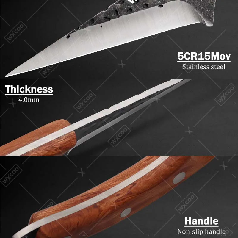 1PC/3PCS Stainless Steel Kitchen Boning Knife Chef Knife Multipurpose Kitchen Tools Wooden Handle Slicing Filleting Peeling