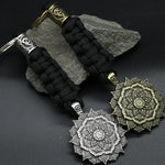 1pcs mandala YOGA keychain OM amulet Pendant Keyring Paracord Rope Norse Pirates Rune Valknut Amulet Jewelry Gift