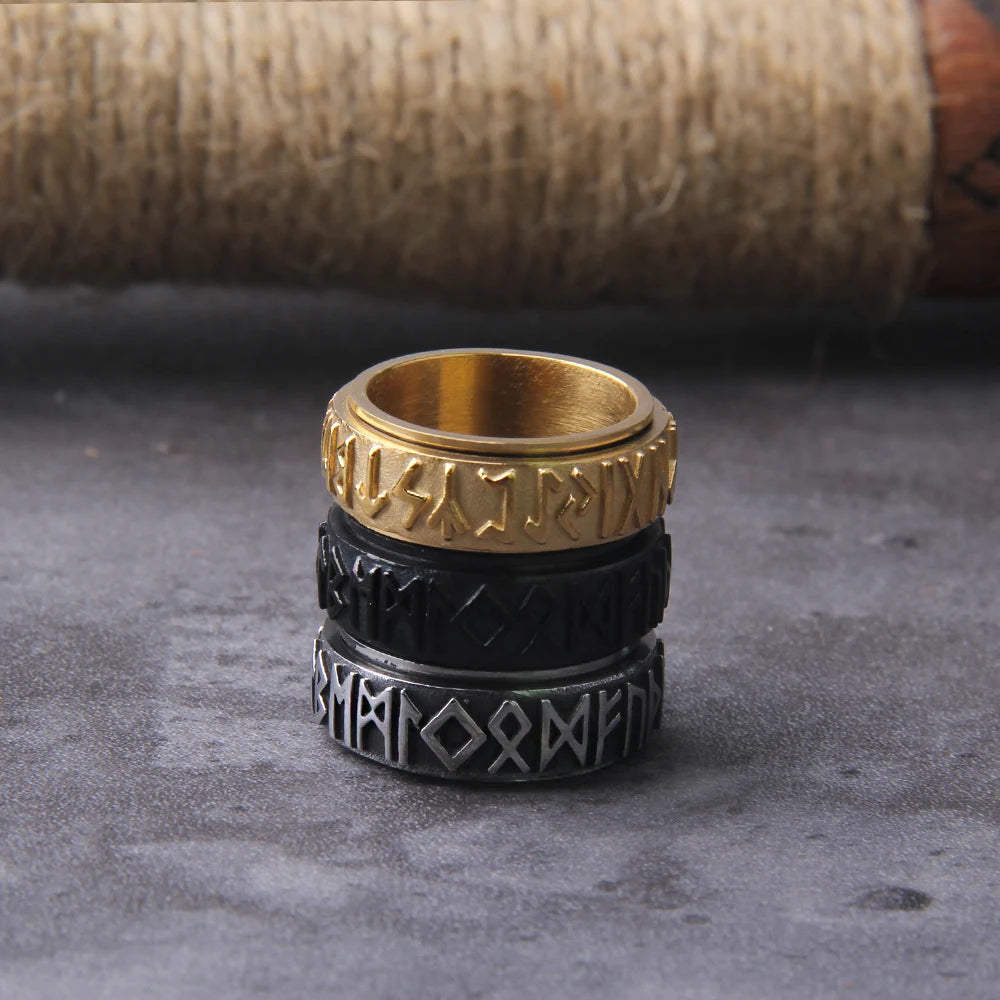 Steel Soldier Viking Rune Ring - Top-Rated Stainless Steel Men's Jewelry with Gift Box