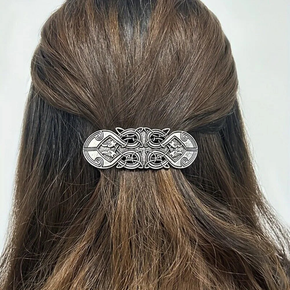 4PCS Viking Vintage Rectangular Hairclip, Retro Hair Clip, Celtic Knot Protection, Hair Clip, Hair Barrettes, Jewelry Charm Gift