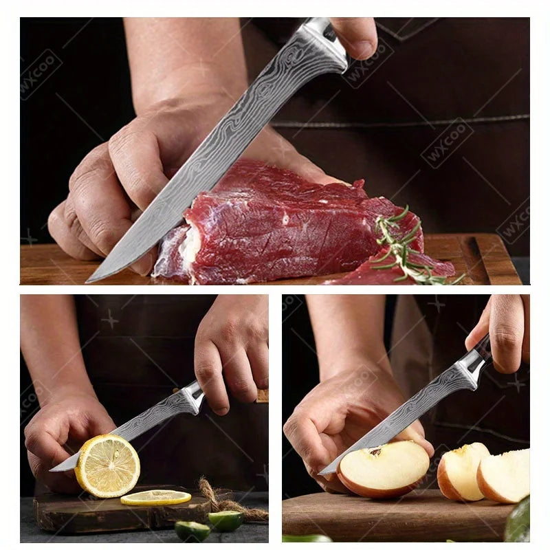 1 PC Stainless Steel Boning Knife Professional Kitchen Tool for Meat Fish Vegetable Carving Cleaver Sharpener Cookware