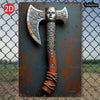 1PC 2D Flat 8*12inch Metal Sign Viking Axe Art Rustic Style Wall Decor