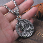 Never Fade Sparta Helmet  pendant necklace with wooden box as men gift