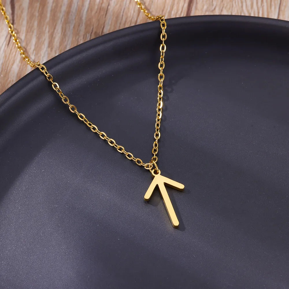Viking Spirit Women's Rune Necklace - Minimalist Norse Pendant in Stainless Steel - Top-Rated Gift