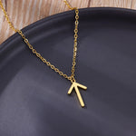 Viking Rune Necklace for Women Norse Runic Letter Pendant Necklaces Minimalist Nordic Stainless Steel Jewelry Christmas Gift