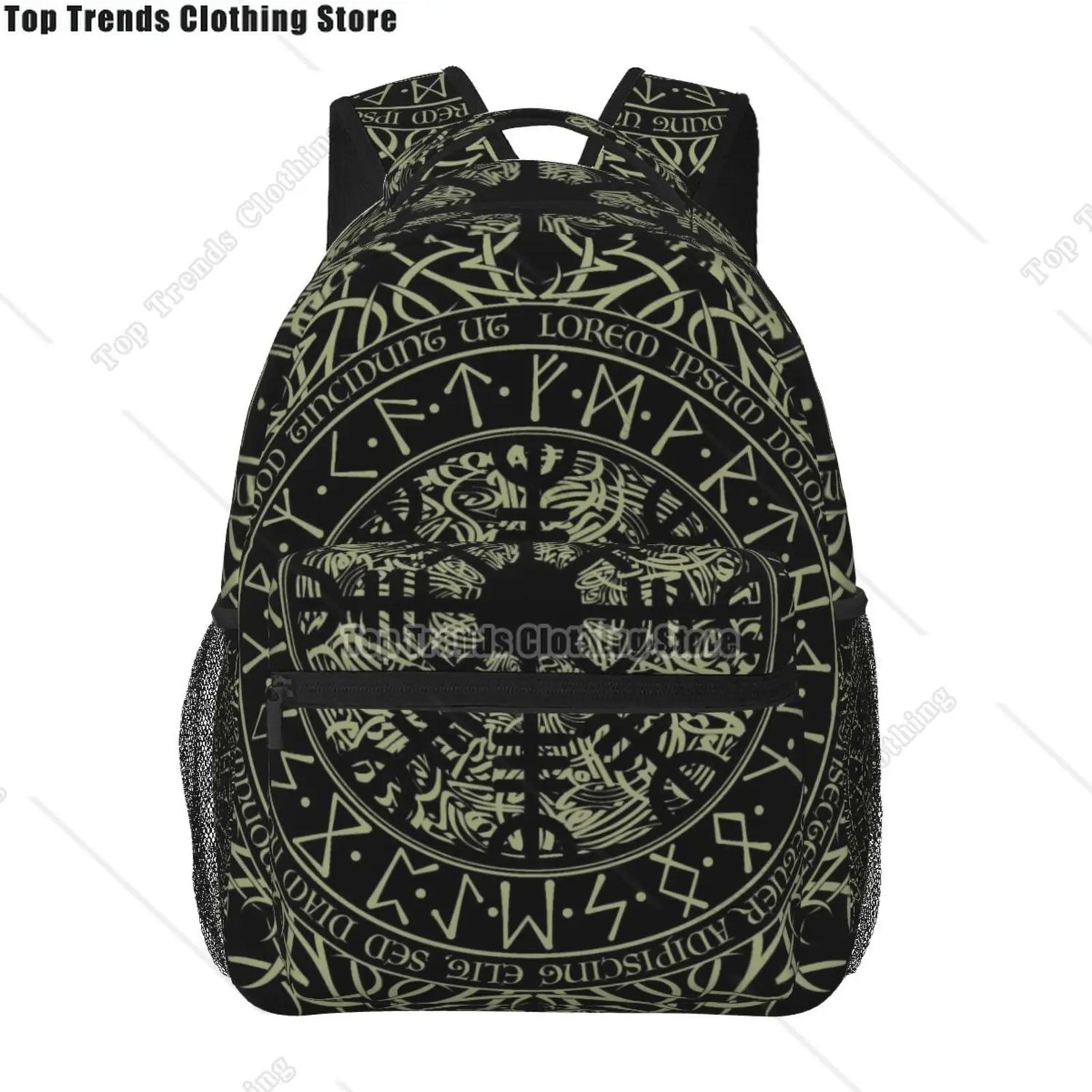 Norse Mythology Viking Backpack Tree of Life Triquetra Large Backpack for School Laptop Bags Bookbag Casual Daypack for Teens