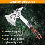 High Hardness Stainless Steel Survival Axe Multi-function Outdoor Camping Tactical Wolf-head Axe Hunting Tools Portable Tomahawk