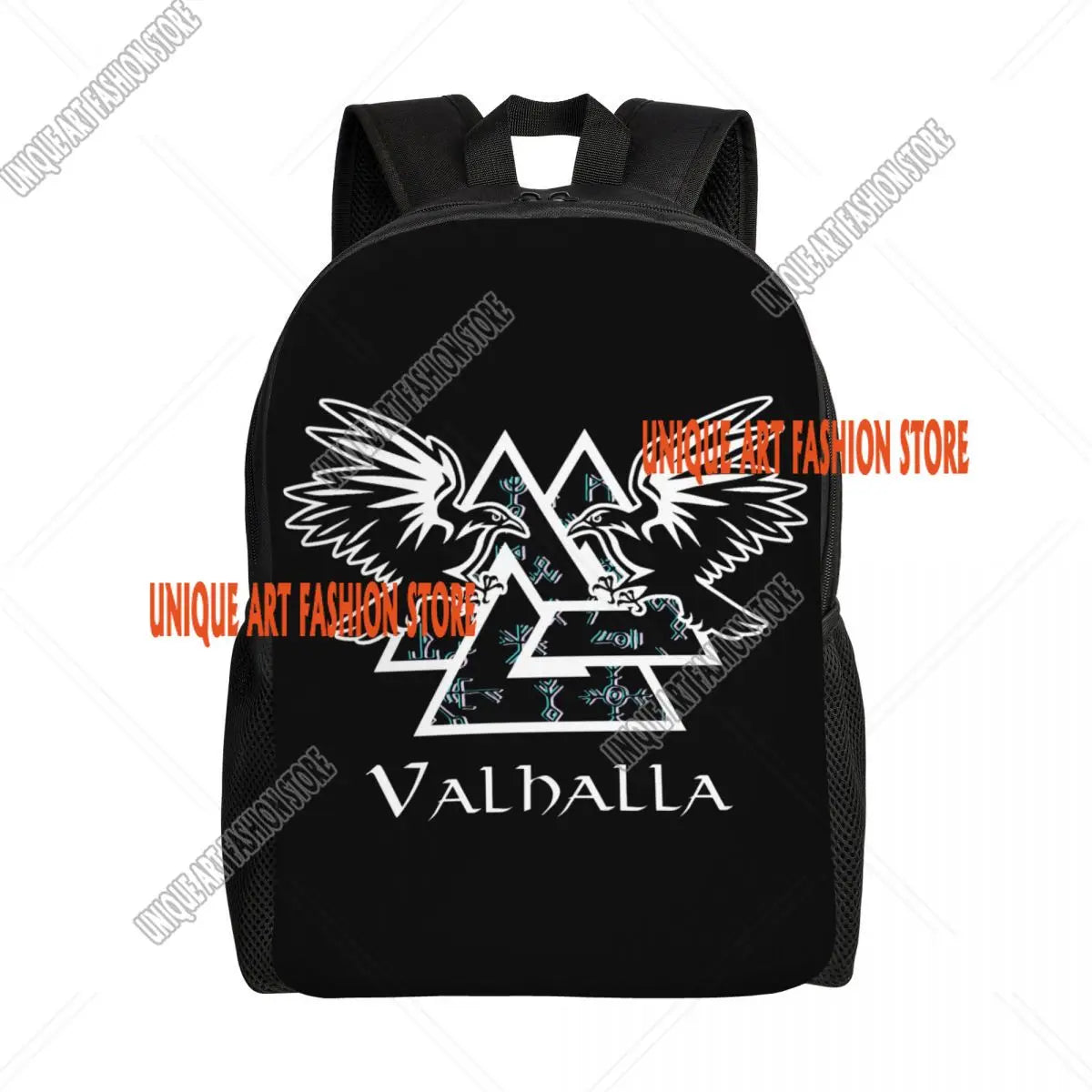 Viking Vegvisir Tree Of Life Backpack for Men School College Student Bookbag Fits 15 Inch Laptop Vikings Valhalla Moon Wolf Bags