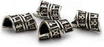 Viking Rune Beard Bead Coil Set (4-Pack) - Norse Rings for Hair, Dreads & Beards