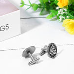 BONISKISS Men's Stainless Steel Cufflinks Nordic Viking Odin Compass Symbol Rune Cufflinks The Best Gift for Father Husband Son