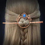 New Gothic Retro Cow Skull Skeleton Moonstone Hair Clips Hairpins for Women Fashion Deer Horn Hair Stick Hair Styling Tools