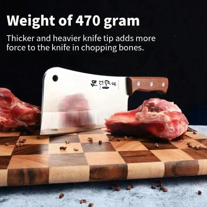 Professional Stainless Steel Heavy Chopping Bone Kitchen Knife, Thicken Meat Cleaver for Home Cooking and Chef Resturant
