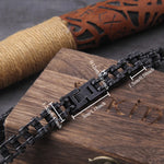 Punk Rock Stainless Steel Biker Mens Bracelet Link Chain Motorcycle Bike Bicycle Chain Bracelets Bangles Jewelry with wood box　