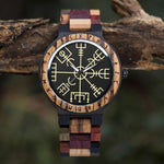 Viking Wooden Watch - Vegvisir Symbol