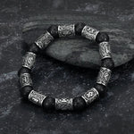 Runic Lava Stone Beads Viking Bracelet