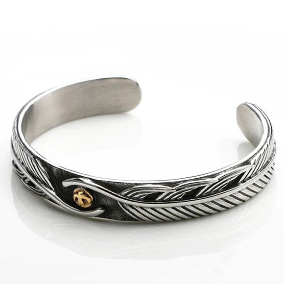 Ravens Feather Viking Cuff  Bracelet