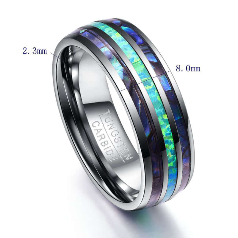 Bifrost Tungsten Abalone Ring