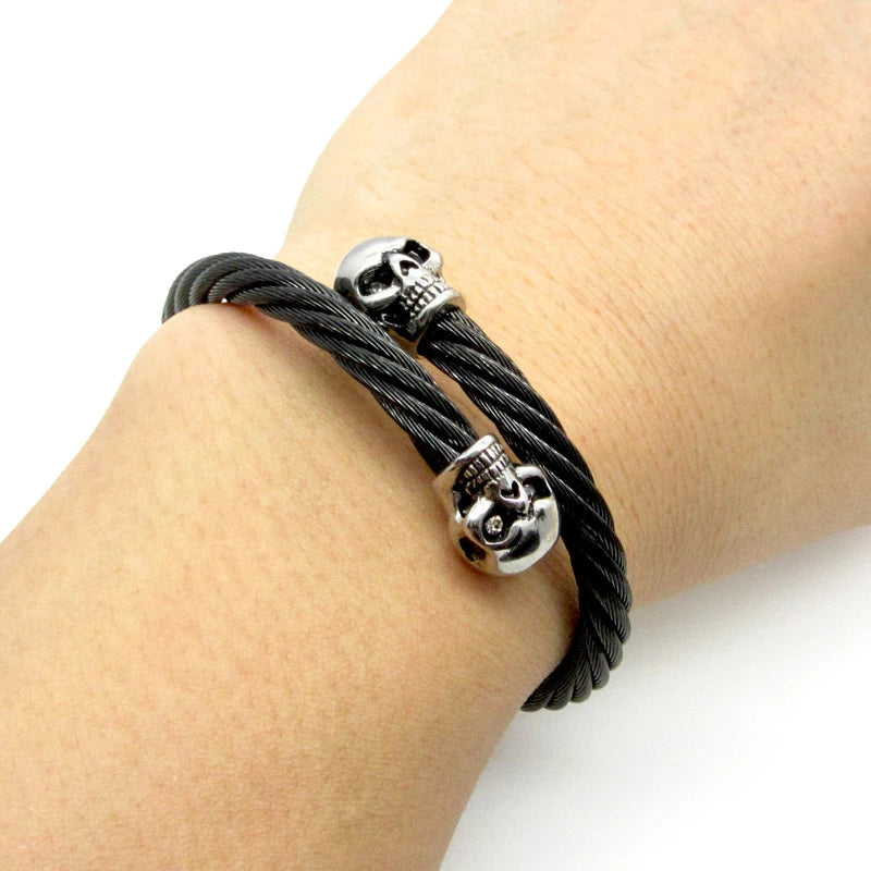 Viking Warrior Skull Cuff Bracelet