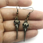 Raven Skull Drop Earrings