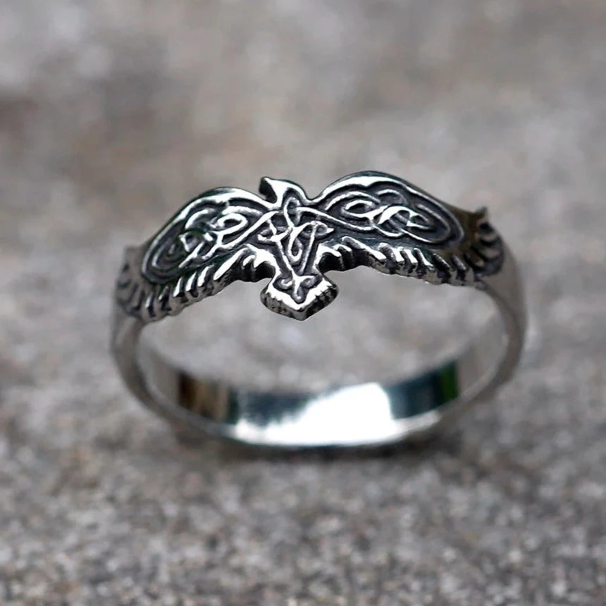 Viking Ravens Celtic Ring