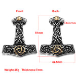 Mjolnir Thor's Hammer Trinity Pendant Necklace