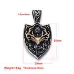 Viking Stag Stainless Steel Pendant Necklace