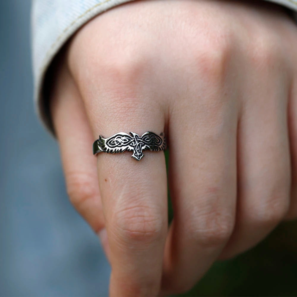 Viking Ravens Celtic Ring