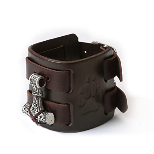Thor’s Hammer Leather Wristband