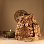 Handcrafted Freya Viking Wooden Statue