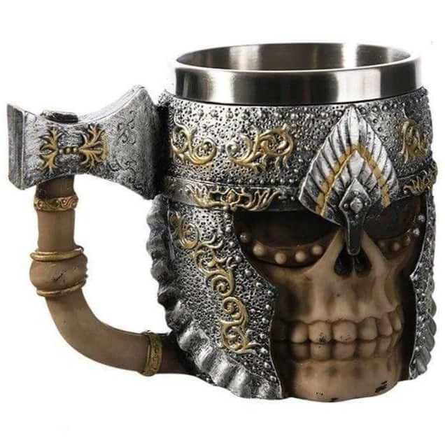 3D Axe Viking Skull Mug