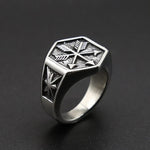 Hexagon Viking Arrow Ring- silver