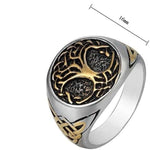 Gold Trimmed Yggdrasil Trinity Knot Ring