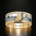 Gold Viking Wolf Ring
