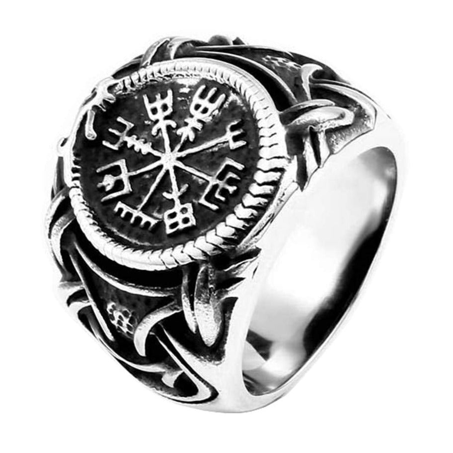 Vegvisir Celtic Knot Ring