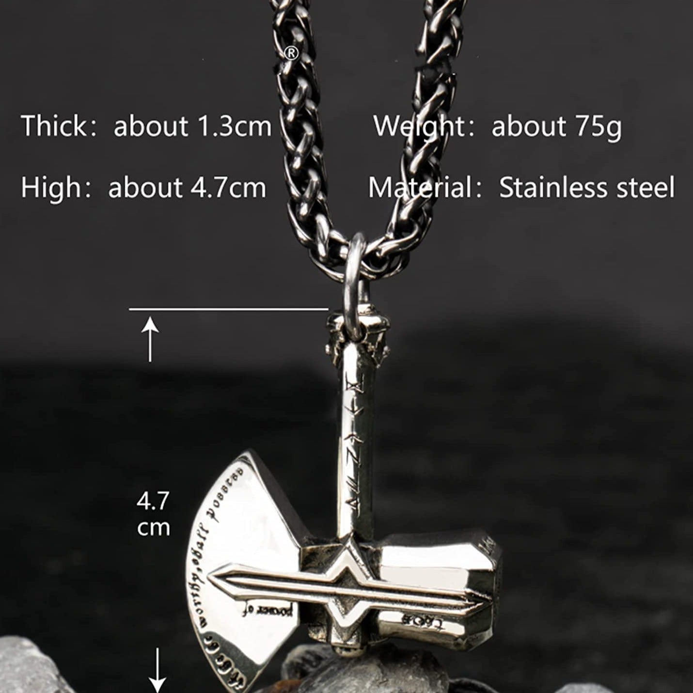 Thor's Axe Viking Rune Pendant Necklace - The Stormbreaker