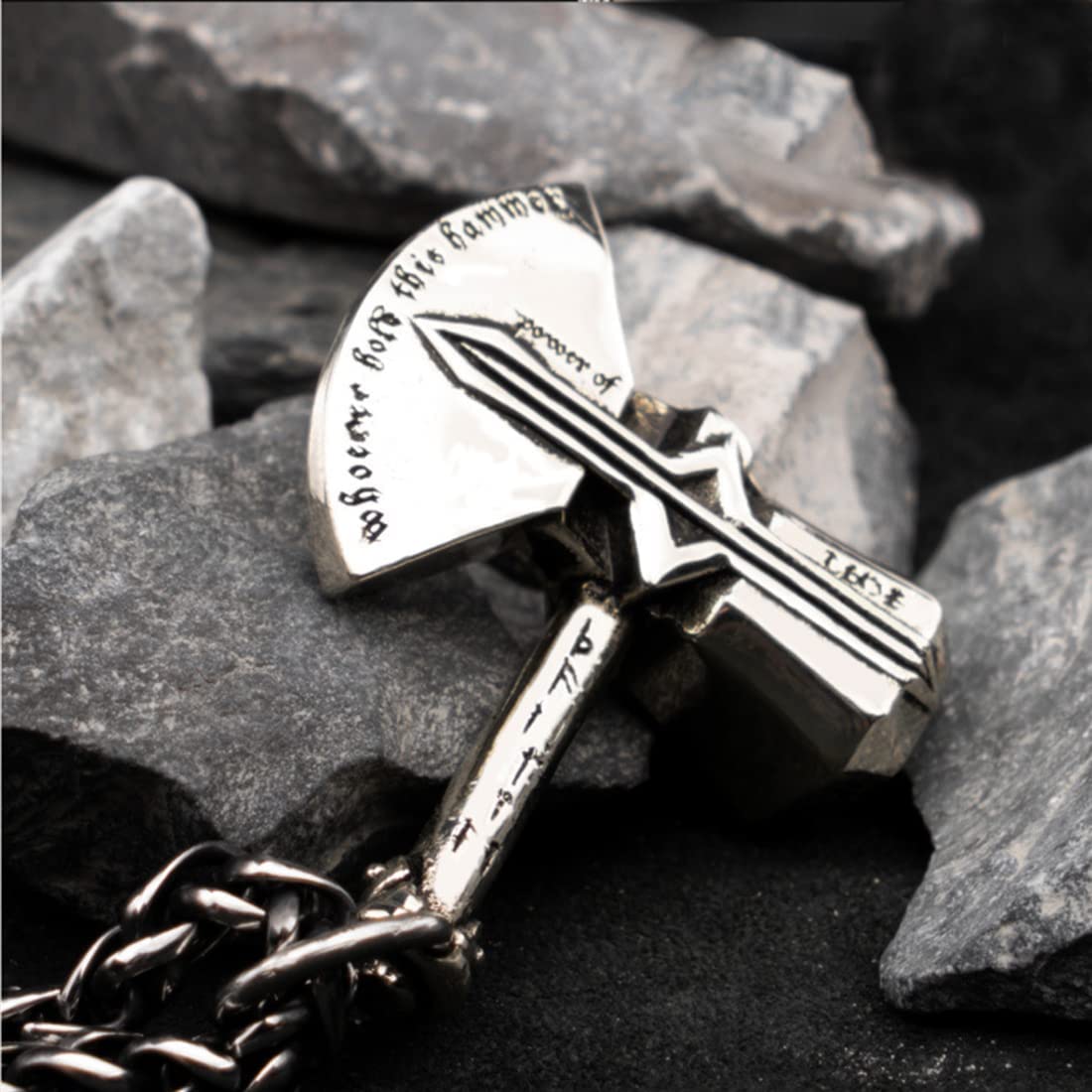 Thor's Axe Viking Rune Pendant Necklace - The Stormbreaker